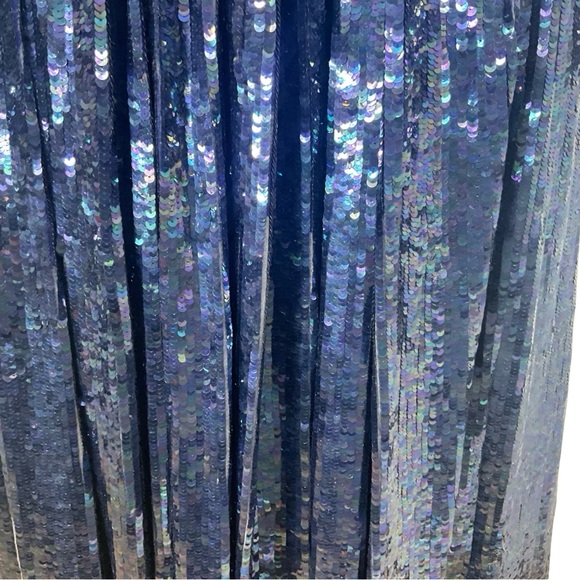 Vintage John Anthony Elegant Blue Sequin Evening Gown - Picture 8 of 15